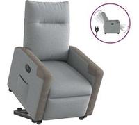 vidaXL stoel électrique réglable tissu gris clair Gris clair G