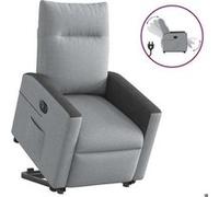vidaXL stoel électrique réglable tissu gris clair Gris G