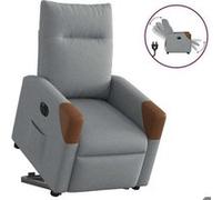 vidaXL Fauteuil inclinable électrique Gris Clair Tissu