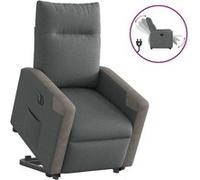 vidaXL Fauteuil inclinable électrique Gris foncé Tissu