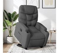 Vidaxl Fauteuil Inclinable Électrique Gris Foncé Tissu Gris