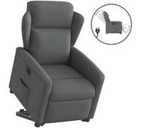vidaXL stoel électrique réglable tissu gris foncé Gris G