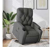vidaXL Fauteuil inclinable électrique en tissu gris foncé