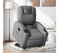 vidaXL Fauteuil inclinable électrique – Dossier et repose-pied réglables – Tissu gris foncé