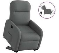 vidaXL Fauteuil inclinable électrique gris foncé tissu