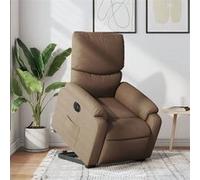 vidaXL Fauteuil inclinable électrique marron tissu