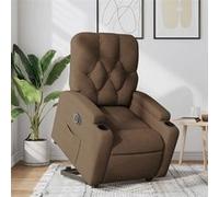 vidaXL Fauteuil inclinable électrique marron tissu