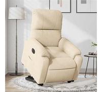 vidaXL stoel électrique réglable tissu microfibre crème Beige G