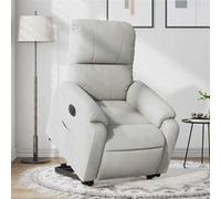 stoel électrique réglable tissu microfibre gris clair