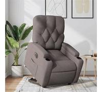 vidaXL Fauteuil inclinable de massage – Tissu crème pour salle de séjour