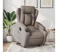 Vidaxl Fauteuil Inclinable Électrique Taupe Tissu Gris