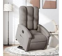 Vidaxl Fauteuil Inclinable Électrique Taupe Tissu Gris