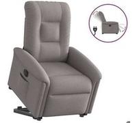 vidaXL stoel électrique réglable tissu taupe Gris G