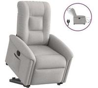 vidaXL Fauteuil inclinable électrique Gris Nuage Tissu, Chaise inclinable électrique, Fauteuil électrique pour Personnes âgées, Fauteuil inclinable