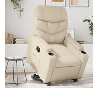 vidaXL Fauteuil inclinable électrique crème similicuir