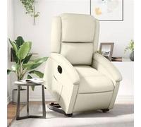 vidaXL Fauteuil inclinable électrique similicuir crème
