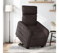 Vidaxl Fauteuil Inclinable Électrique Marron Foncé Tissu Marron