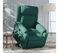 vidaXL Fauteuil inclinable électrique vert foncé tissu
