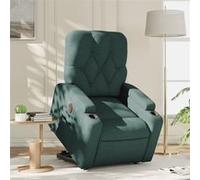 vidaXL Fauteuil inclinable électrique vert foncé tissu
