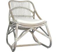 vidaXL Stoel rattan en linnen gris gris G