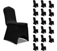 Vidaxl Housses Ã©Lastiques De Chaise Noir 18 Pcs
