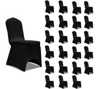 vidaXL Stoelhoezen stretch 24 st zwart3051639 Noir G