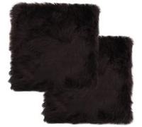 Vidaxl Coussins De Chaise 2pcs Marron 40x40cm Peau De Mouton Véritable Marron