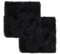 Vidaxl Coussins De Chaise 2 Pcs Gris Foncã© 40x40 Cm Mouton Vã©Ritable