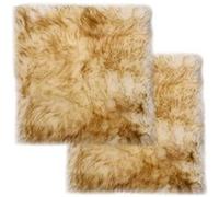 Stoelkussens 2 st 40x40 cm echt schapenvacht gemÃªleerd bruin283887