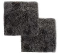 vidaXl Stoelkussens 2 st 40x40 cm echt schapenvacht lichtgrijs284716 Gris G