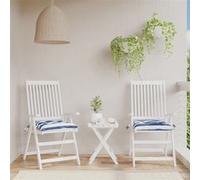 vidaXL Stoelkussens 2 st 50x50x7 cm stof gestreept wit en blauw361543 Multicolore G