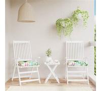 Lot de 2 Coussins de Chaise, Coussins de Siège de Patio, Coussins de Canapé de Jardin, Coussins d'Assise Extérieur, Multicolore 50x50x7 cm Tissu