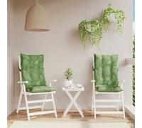vidaXL Lot de 2 Coussins de Chaise à Dossier Haut, Galette de Siège Imperméable, Coussin d'Extérieur Anti-Glissement Jardin Terrasse, Modèle de Feuille