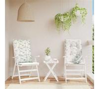 vidaXL Stoelkussens 2 st hoge rug bladpatroon stof361262 G