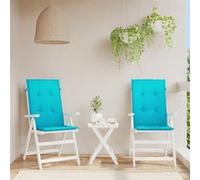 vidaXL Stoelkussens 2 st hoge rug stof turquoise361271 G