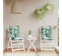 vidaXL Stoelkussens 2 st lage rug bladpatroon oxford stof377707 G