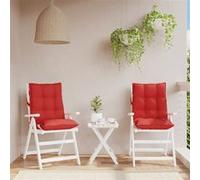 Vidaxl Coussins De Chaise À Dossier Bas Lot De 2 Rouge Tissu Oxford
