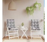 vidaXL Stoelkussens 2 st lage rug ruitpatroon oxford stof grijs377713 Gris G