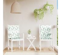 Stoelkussens 2 st lage rug stof bladpatroon361328