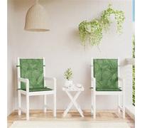 vidaXL Coussins de Chaise à Dossier Bas Lot de 2 modèle de Feuille, Coussin, Coussin de Chaise, Coussin de siège, Coussin de canapé