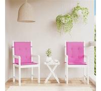 vidaXL Coussins de Chaise à Dossier Bas Lot de 2 Rose Tissu, Coussin, Coussin de Chaise, Coussin de siège, Coussin de canapé, Coussin d'extérieur