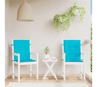 Coussins de chaise à dossier bas 2 pcs turquoise tissu, coussin, coussin de chaise, coussin de siège, coussin de canapé, coussin d'extérieur