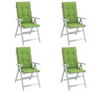 Stoelkussens 4 st hoge rug 120x50x4 cm stof gemÃªleerd groen4002428