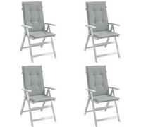Vidaxl Lot De 4 Coussins De Chaise À Dossier Haut, Oreillers De Balcon, Coussins De Sièges Patio Jardin Terrasse Extérieur, 4002413 Multicolore