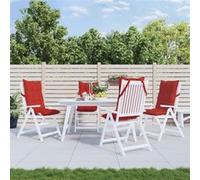 vidaXL Stoelkussens 4 st hoge rug oxford stof rood377621 Rouge G