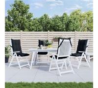 vidaXL Lot de 4 coussins de chaise dossier haut – galette imperméable, anti‑glisse – Noir Oxford