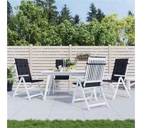 Lot de 4 Coussins de Chaise à Dossier Haut, Galettes de Siège Anti-glissement, Décoration Jardin Terrasse Patio, Noir à Carreaux Tissu