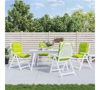 vidaXL Lot de 4 Coussins de Chaise à Dossier Bas, Galette de Siège Imperméable, Coussin d'Extérieur Anti-Glissement Jardin Terrasse, Vert Vif