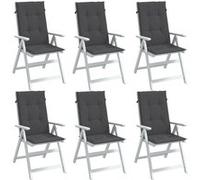 vidaXL Lot de 6 Coussins de Chaise à Dossier Haut, Oreillers de Balcon, Coussins de Sièges Patio Jardin Terrasse Extérieur, 4002411