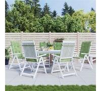 vidaXL Lot de 6 Coussins de Chaise à Dossier Haut, Galettes de Siège Anti-Glissement, Décoration Jardin Terrasse Patio, Modèle de Feuille Tissu